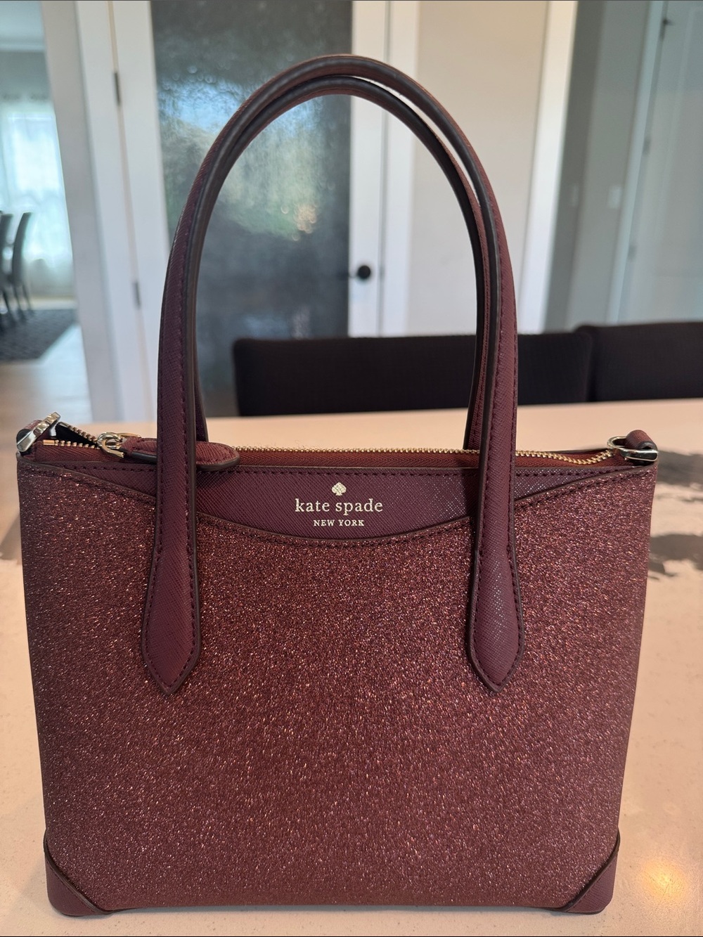 kate spade Glitter Satchel in Plum